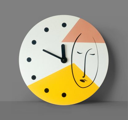 Artistic human face contrasting wooden wall clock - Image 5