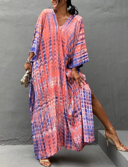 Tie-dye gradient robe dress