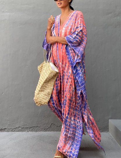 Tie-dye gradient robe dress - Image 4