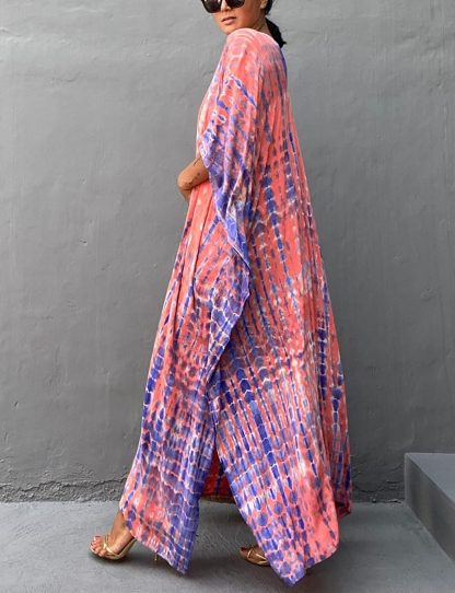 Tie-dye gradient robe dress - Image 3