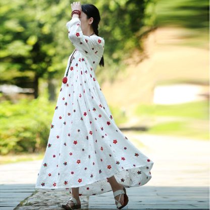 Embroidered waist long skirt - Image 7