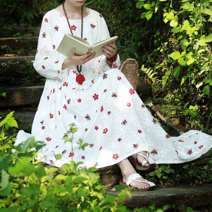 Embroidered waist long skirt - Image 3