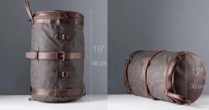 Handmade waxed canvas and leather duffel bag - Image 4