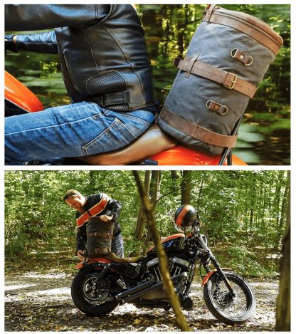Handmade waxed canvas and leather duffel bag - Image 2