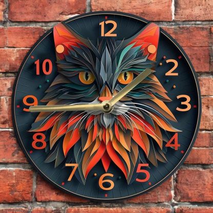3D Art Cat Face Wall Clock - Image 5