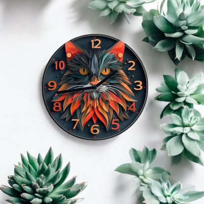 3D Art Cat Face Wall Clock - Image 2