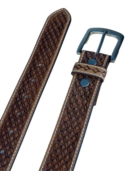Hand-woven textured leather belt - Image 9