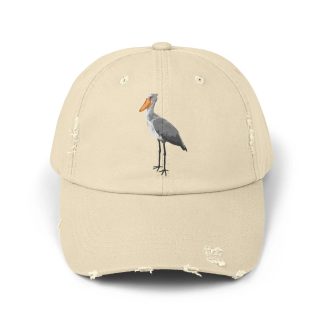 Shoebill embroidered distressed baseball cap