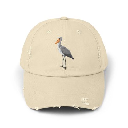 Shoebill embroidered distressed baseball cap
