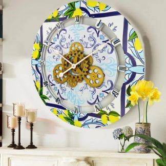 Lemon-style art gear wall clock