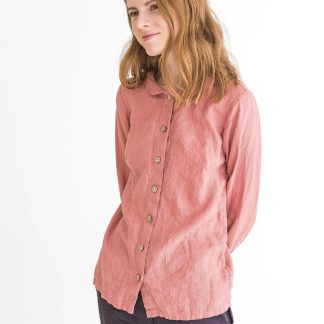 Women's Linen Peter Pan Collar Shirt