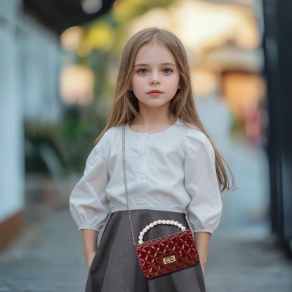 Red Pearl Handbag Crossbody Bag - Image 7