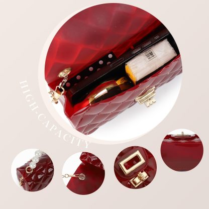 Red Pearl Handbag Crossbody Bag - Image 3
