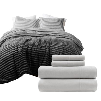 Textured plush bedding