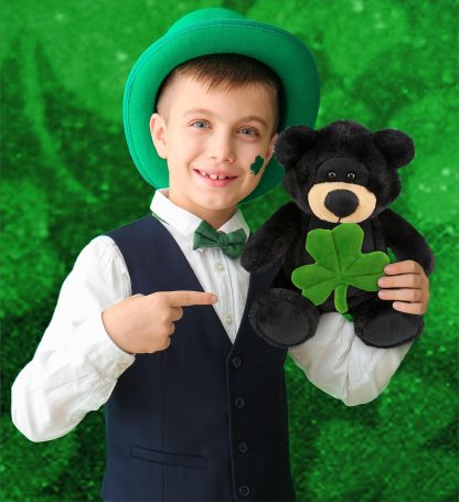Lucky Clover Black Bear Plush Doll - Image 5