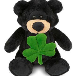 Lucky Clover Black Bear Plush Doll