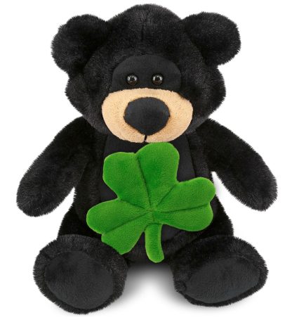 Lucky Clover Black Bear Plush Doll