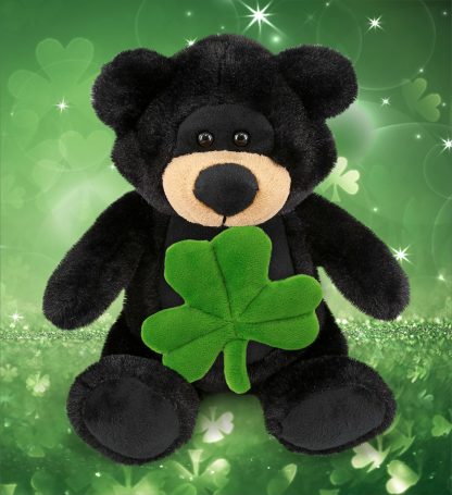 Lucky Clover Black Bear Plush Doll - Image 2