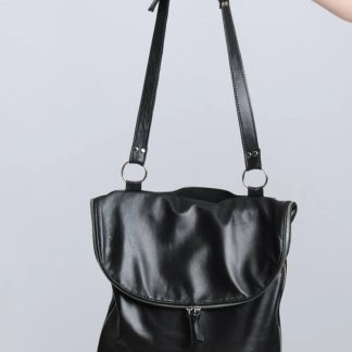 Fashionable dark style simple shoulder bag