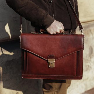 Handmade leather briefcase