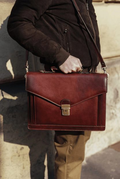 Handmade leather briefcase