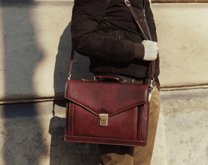 Handmade leather briefcase - Image 2