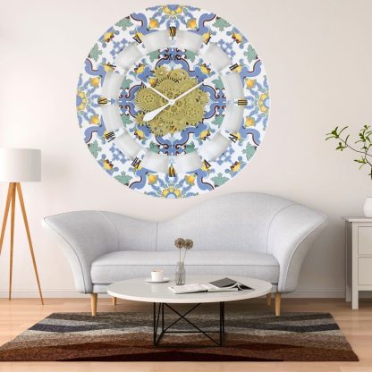 Painted Art Gear Wall Clock