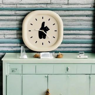 Cute cat-shaped wall clock