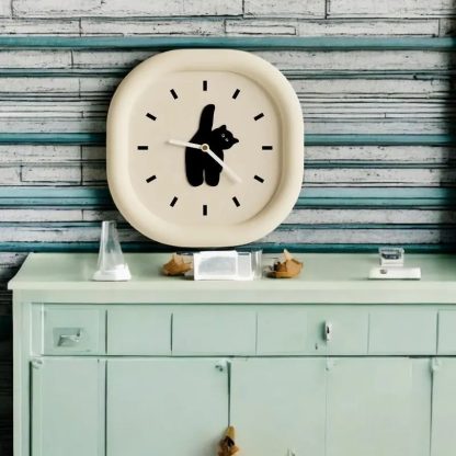 Cute cat-shaped wall clock