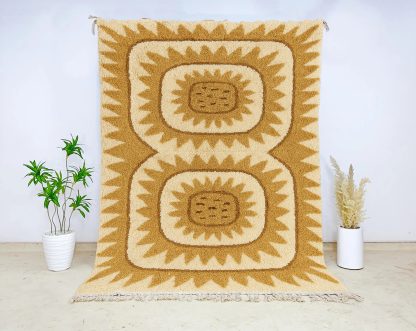 Warm brown geometric pattern carpet - Image 3