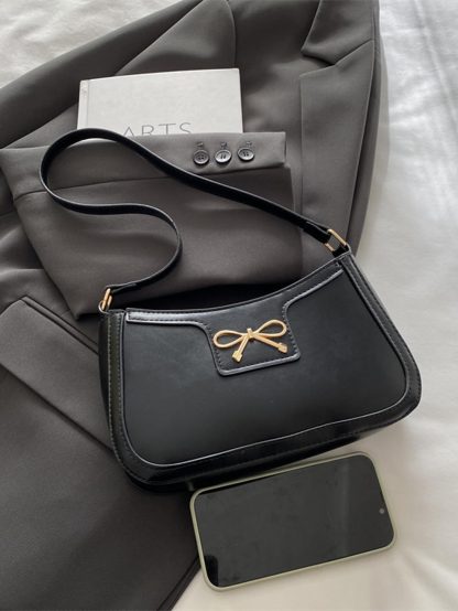 Bow-detailed leather underarm bag - Image 3