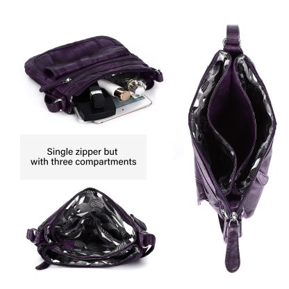 Vintage distressed purple crossbody bag - Image 6