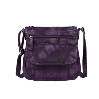 Vintage distressed purple crossbody bag