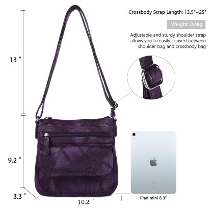 Vintage distressed purple crossbody bag - Image 3