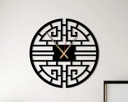 Chinese geometric lattice wall clock - Image 5