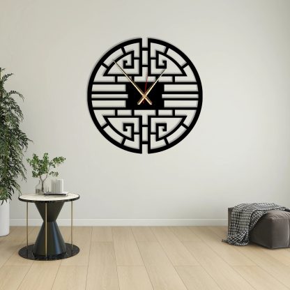Chinese geometric lattice wall clock - Image 2