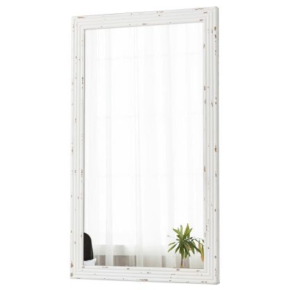 French style distressed solid wood dressing mirror - Image 10