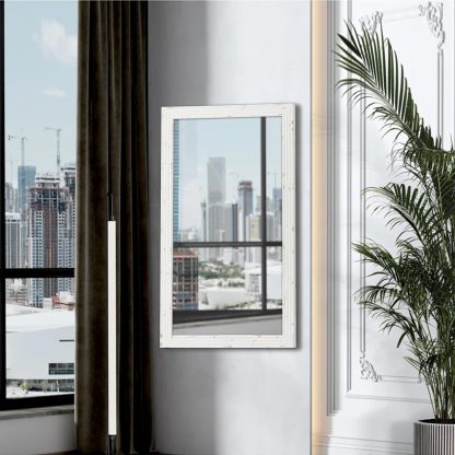 French style distressed solid wood dressing mirror - Image 7