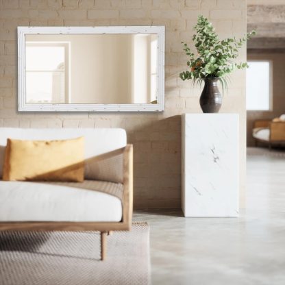 French style distressed solid wood dressing mirror - Image 6