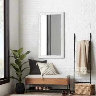 French style distressed solid wood dressing mirror