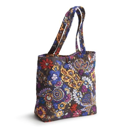Vintage Floral Art Woven Quilted Tote Bag - Image 6