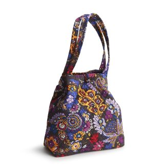 Vintage Floral Art Woven Quilted Tote Bag