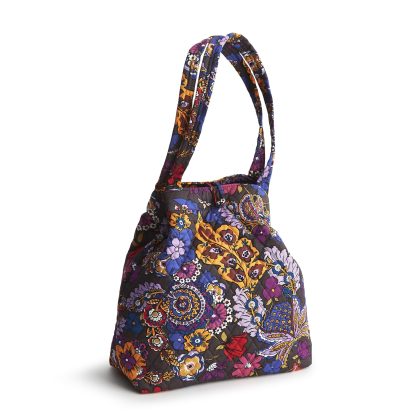 Vintage Floral Art Woven Quilted Tote Bag