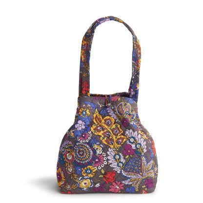 Vintage Floral Art Woven Quilted Tote Bag - Image 3