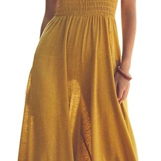 Women's pleated tight wide-leg jumpsuit