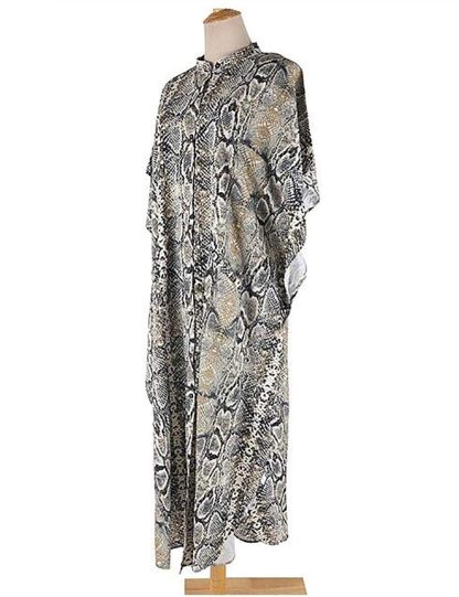 snake print robe dress - Image 2