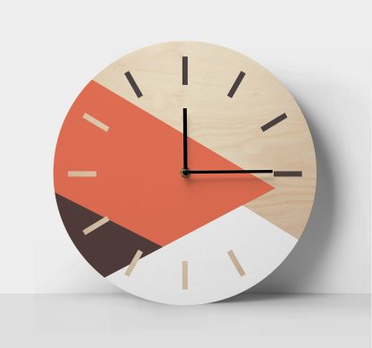 Contrast color aesthetic wooden wall clock - Image 4