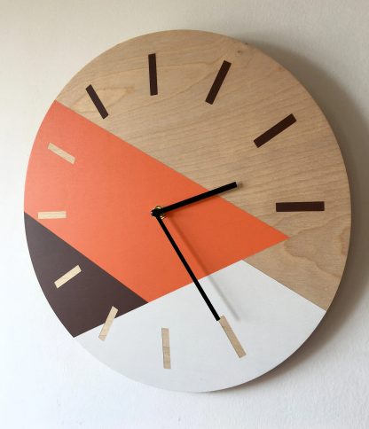 Contrast color aesthetic wooden wall clock