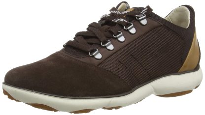 Men's brown mesh and suede sneakers