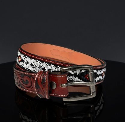 Traditional ethnic style beaded carved belt - Image 8